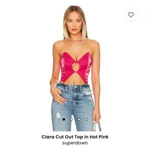 Clara Cut Out Top in Hot Pink